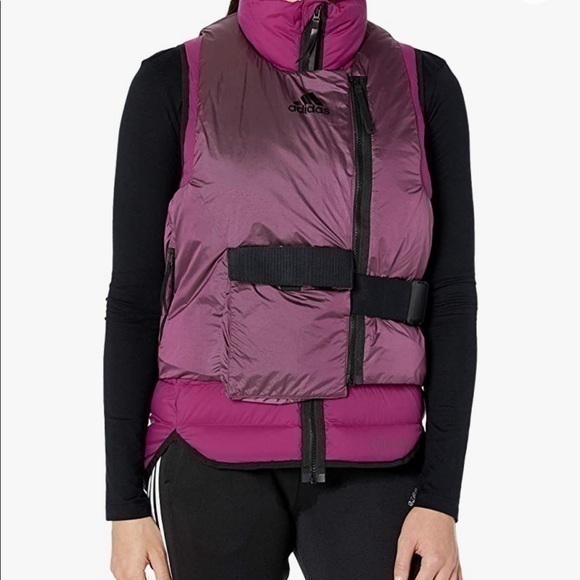 adidas Jackets & Blazers - Adidas W down vest C.R. in power berry size small NWT